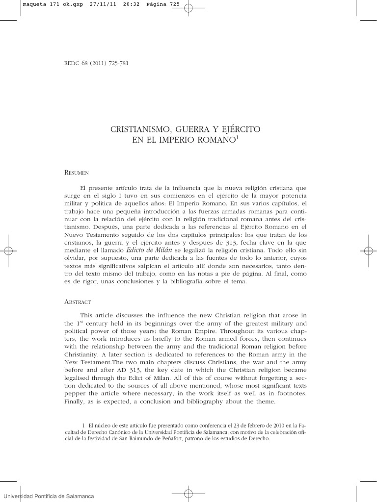 Cristianismo Guerra y Ejercito en El Imperio Romano | PDF | Legion ...