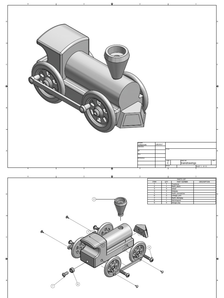 Train Parts List and Drawings | PDF