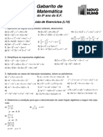 Gabarito Lista l15 8 Ano