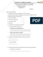 Evaluacin Del Segundo Parcial de Lengua y Literatura