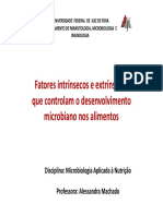 Fatores que controlam o crescimento microbiano nos alimentos