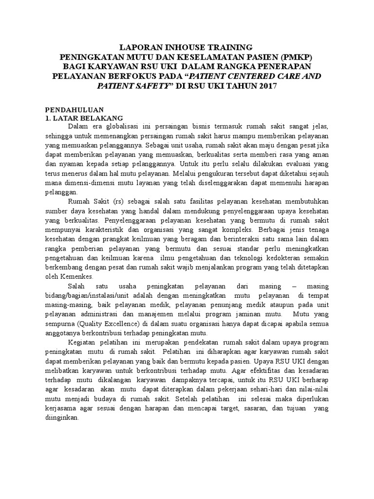 Laporan Kegiatan Iht Pmkp