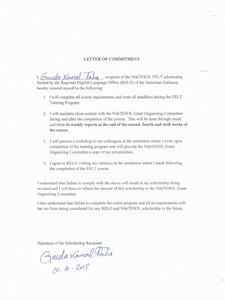 Letter of Commitment | PDF