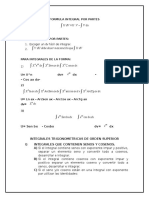 Fórmula integral por partes y reglas para integrales trigonométricas