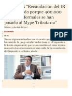 Nuevo Regimen Mype Tributario