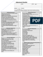 Adjustment Checklist