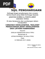 Sijil Penghargaan Fire Drill