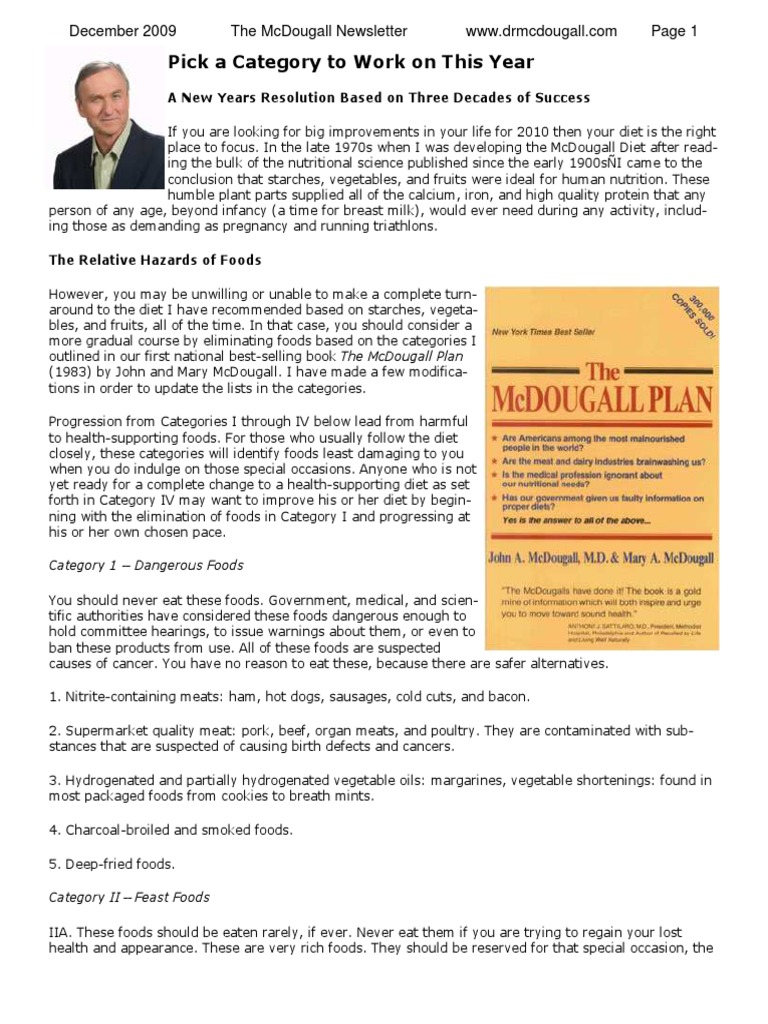 McDougall Plan PDF Low Fat Diet Soybean