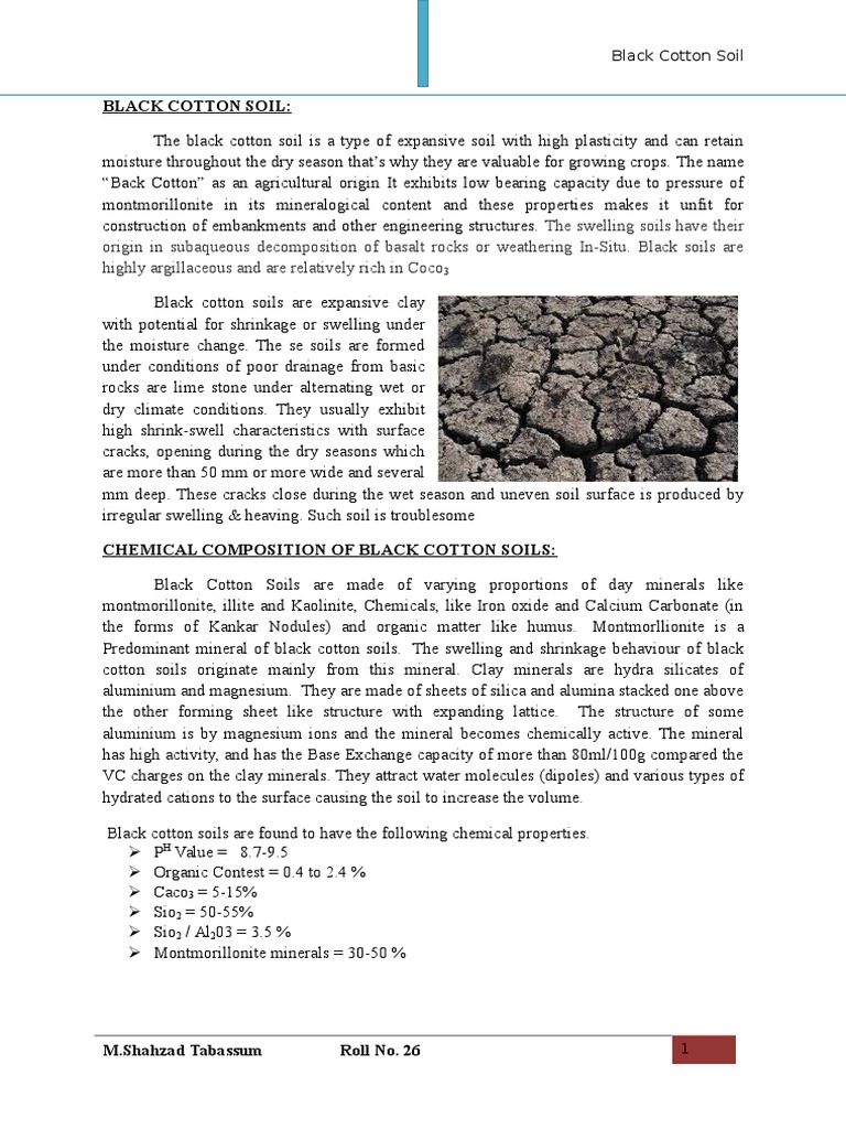 Black Cotton Soil PDF Soil Foundation (Engineering)