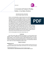 Diagnostic Assessment and Treatment of Reading Difficulties - A Case Study of Dyslexia