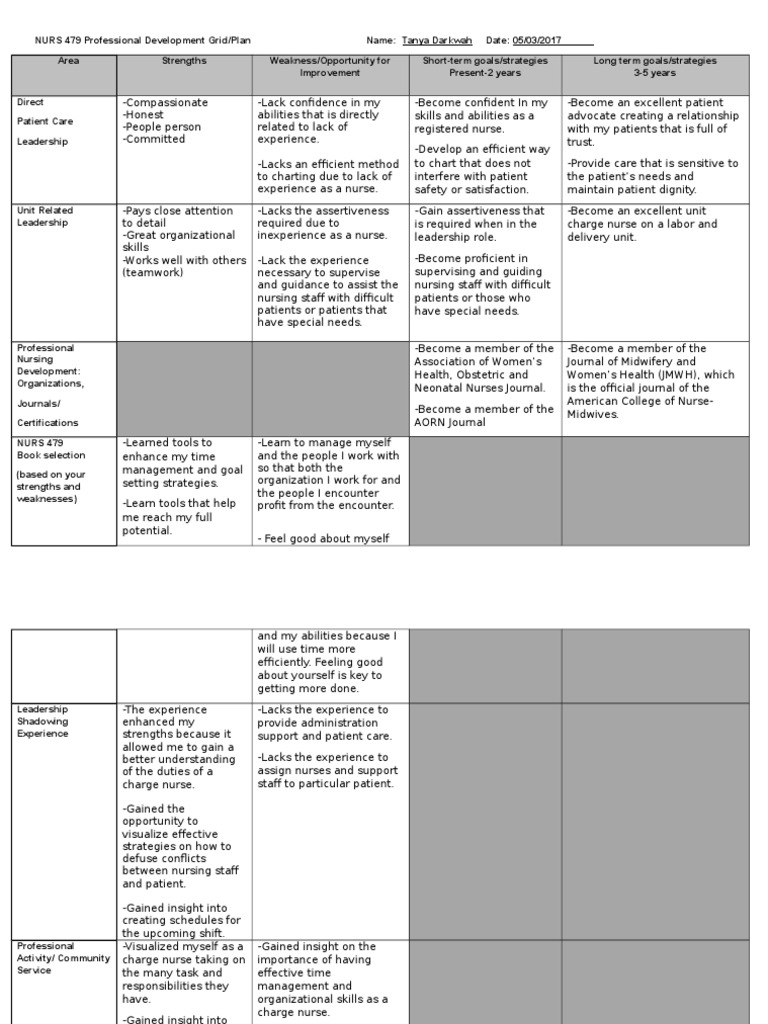 Nursing Professional Development Plan | PDF | Nursing | Patient
