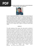 Myanmar Economic Security in Relation to the Suspension of Sino Funded Mega Projects