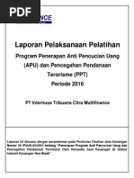 Laporan Pelaksanaan Pelatihan APU&PPT