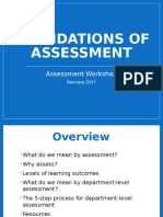 Department Assessment Workshop I - Foundations