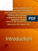 Are There Sex Differences in Sociodemographic Background and Cognitive Functions Among Patients With Dementia, A Comparative Study Among An Egyptian Sample