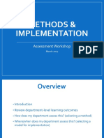 Department Assessment Workshop III - Methods Implementation