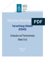 Fuel and Energy Utilization (ECE4433) (WK 5 & 6 - Combustion & Thermochemistry Calculation) PDF