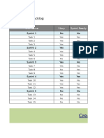 Agile Product Backlog Template