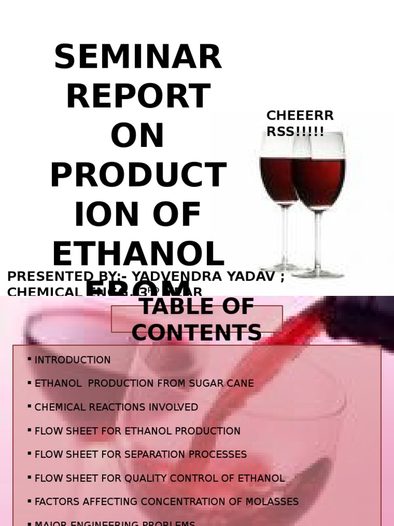 Ethanol Production from Molasses Process | PDF | Ethanol | Chemical ...