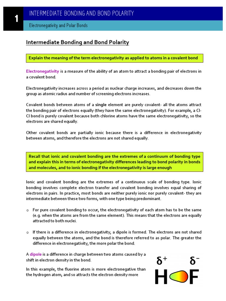 As Chemistry Unit 2 | PDF | Chemical Polarity | Redox