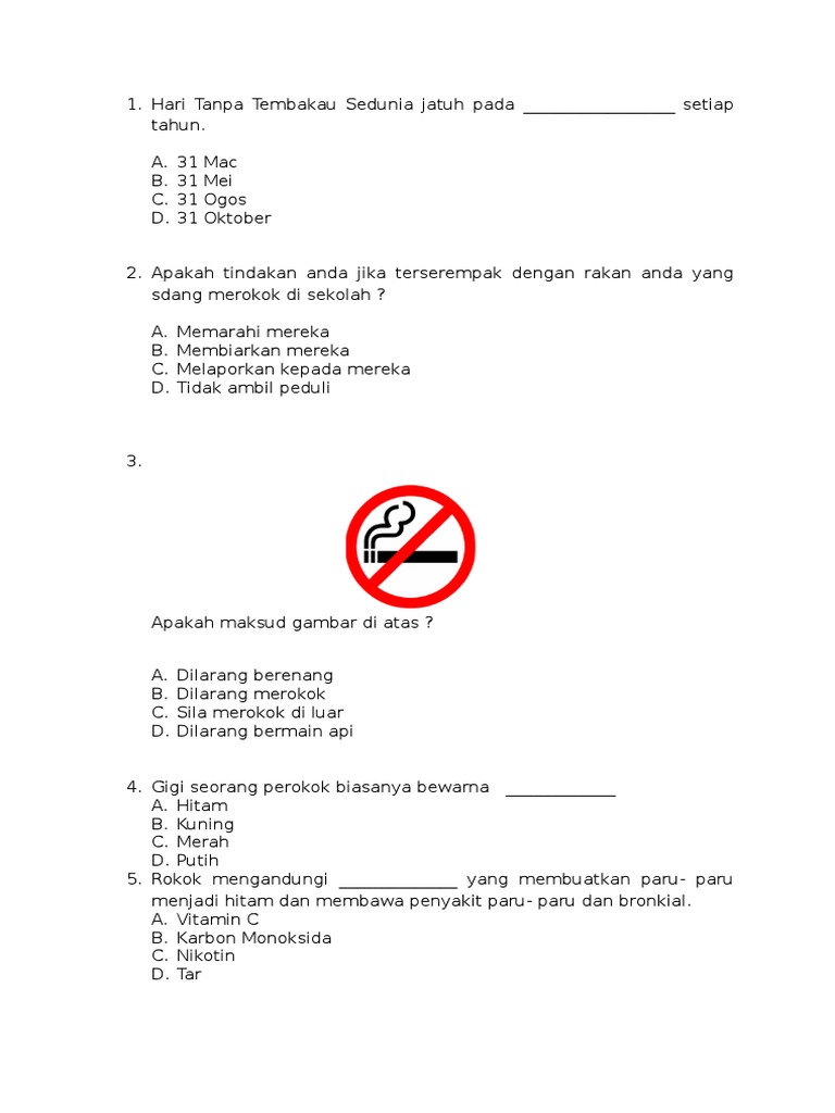 Kuiz Merokok | PDF