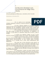 Validez Probatoria Del Correo Electrónico en La Jurisprudencia y en El Proyecto de Código Civil y Comercial de La Nación