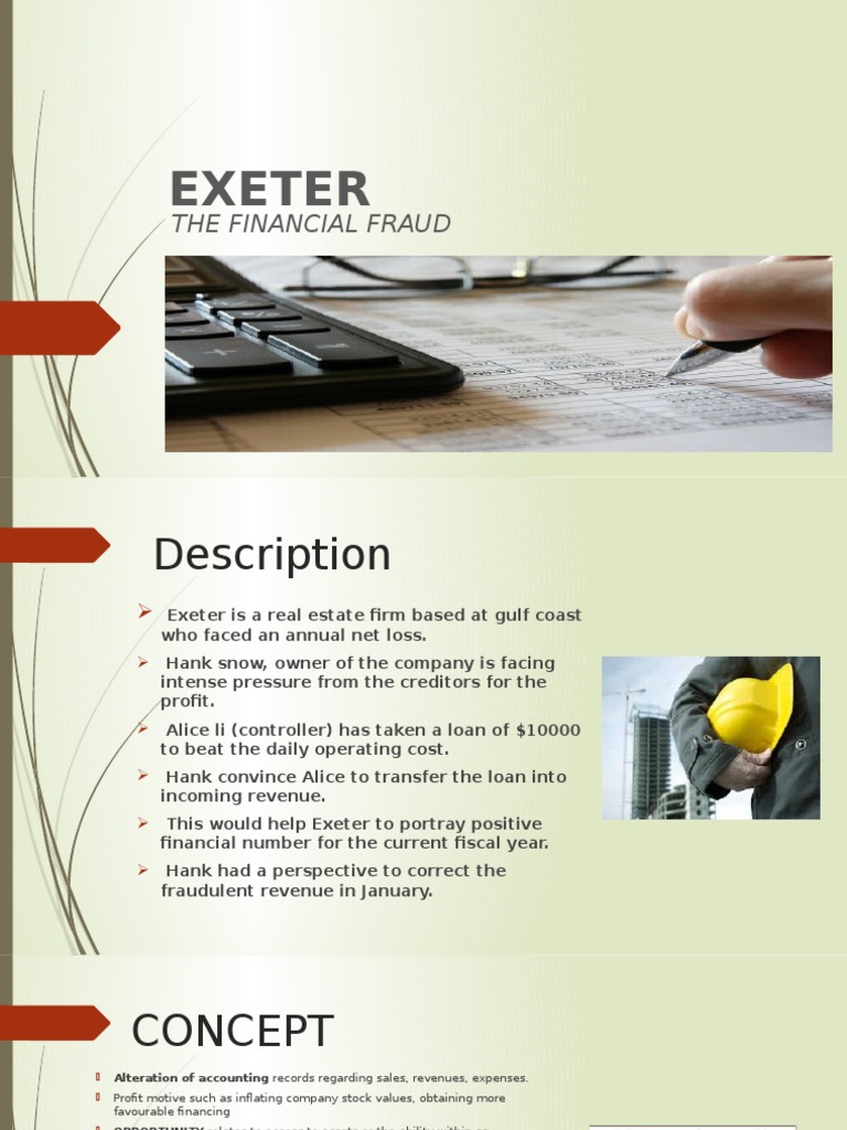 Exeter Financial Fraud PDF Fraud Revenue