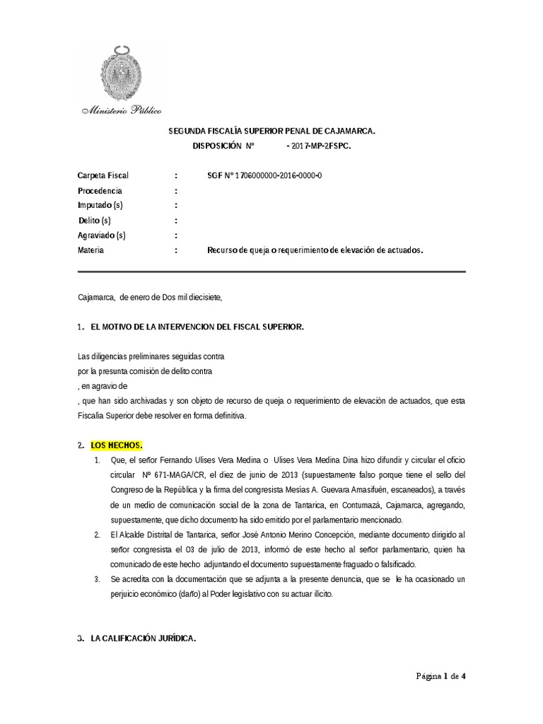 Modelo de Disposicion | PDF | Fiscal | Delito