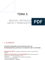 Tema 5 Archivo, Protección Datos y Firma Electrónica