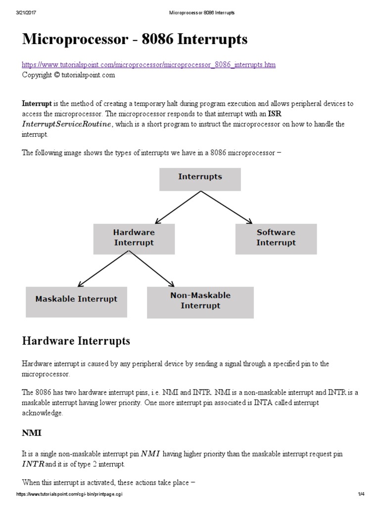 Microprocessor 8086 interrupts 1 pdf instruction set central 