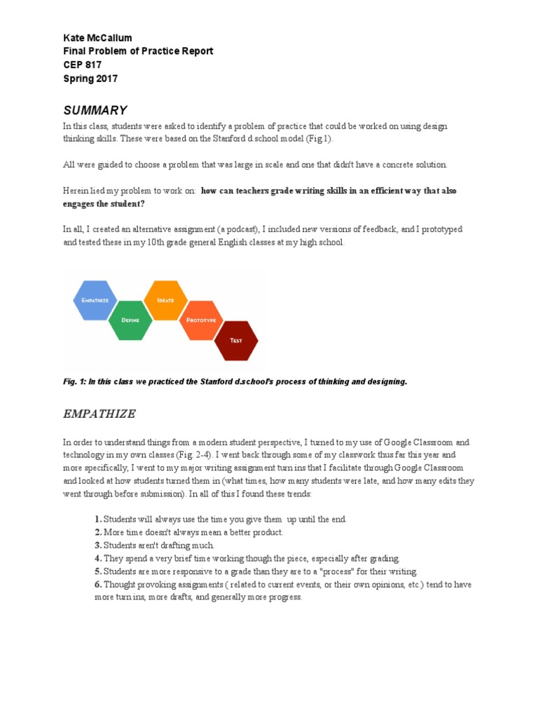 Kate Mccallum Final Problem of Practice Report Cep 817 Spring 2017 ...