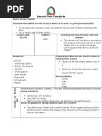 Lesson Plan Template Shapes