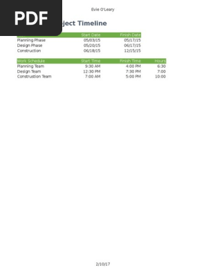 project timeline