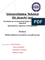 Universitatea Tehnică GH - Asachi Iași: Proiect Tema:Infiintarea Unei Firme Cu Profil Mecanic