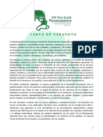 Carta de  Tarapoto - FOSPA 2017