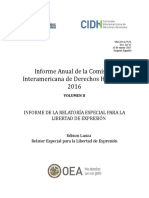InforMe Anual de La Relatoría Especial para La Libertad de Expresión 2016 Volumen II CIDH-OEA