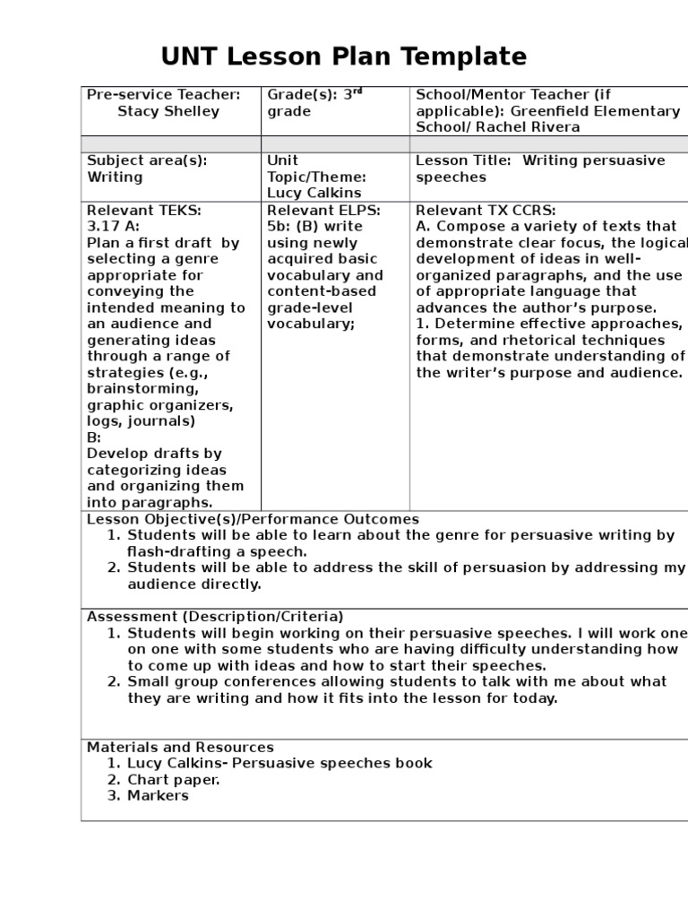 Writing Lesson Plan April 26th Persuasion Lesson Plan