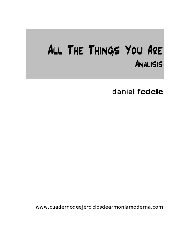 Daniel Fedele - All The Things You Are - Análisis | PDF | Escala ...