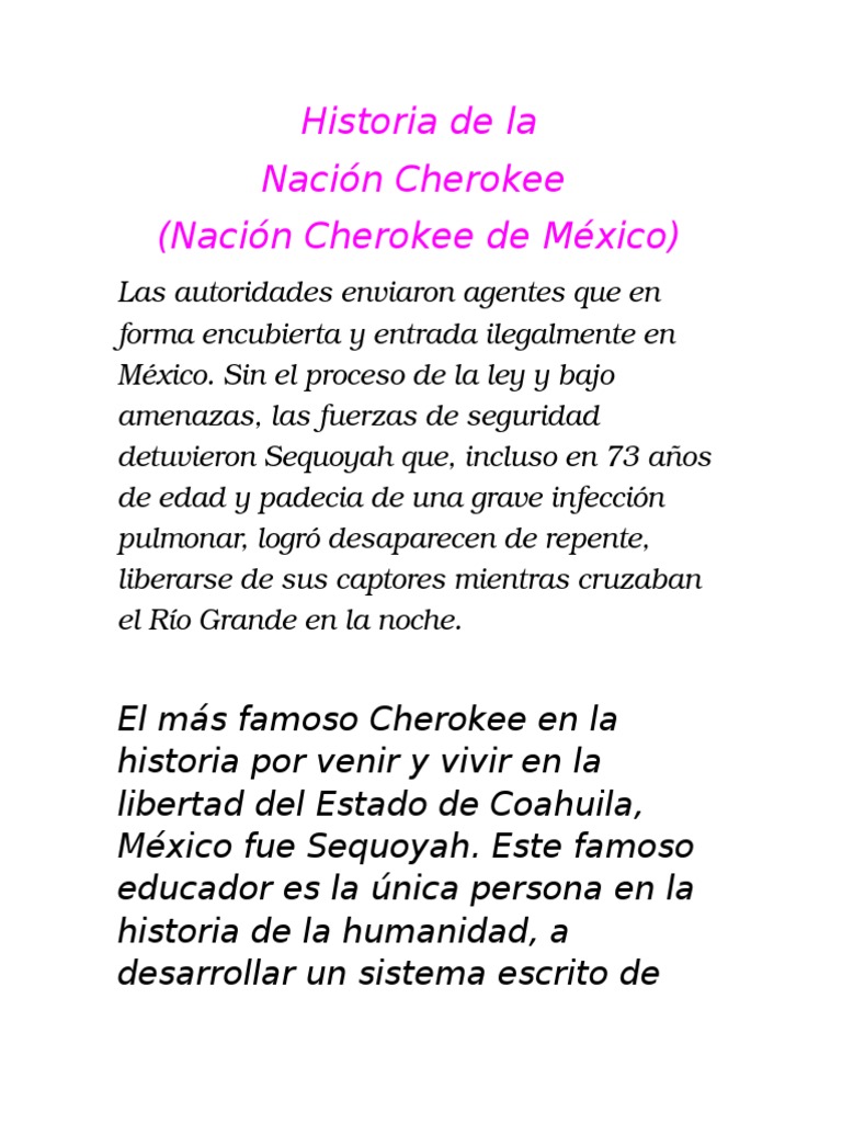 Resumen Del Indio Cherokee PDF