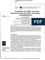 Calculation of eddy current losses in metal parts of power transformers