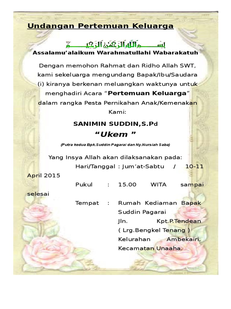 93 Contoh Membuat Undangan Arisan Keluarga Terbaik