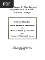 Senior Recital Program