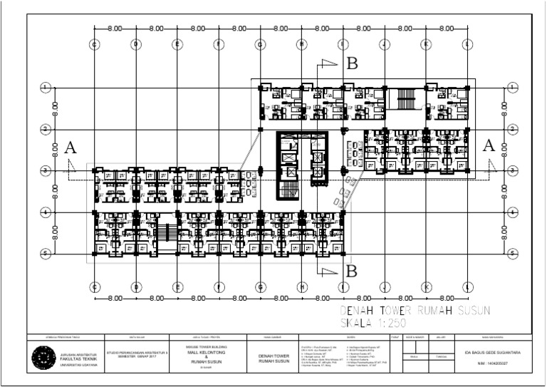 1 Denah Lantai Tower Rusun