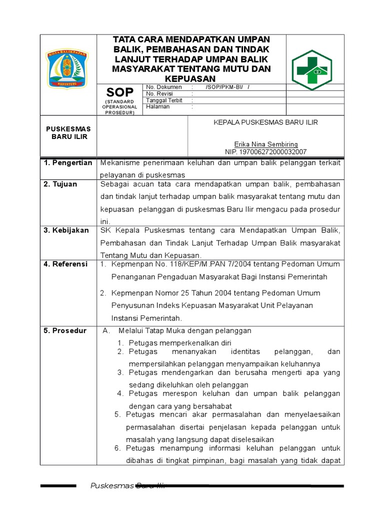Tata Cara Mendapatkan Umpan Balik, Pembahasan Dan Tindak Lanjut