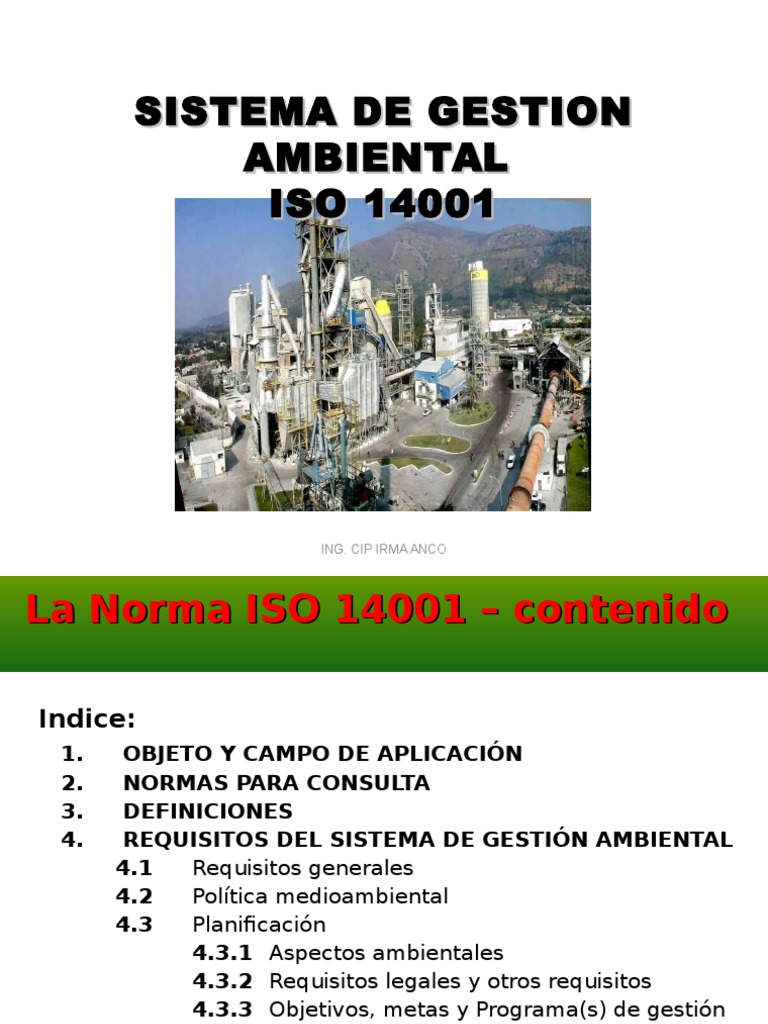 Sistema de Gestión Ambiental ISO 14001 | PDF | Planificación | Entorno ...