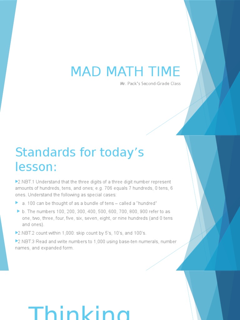 Mad Math Time: Mr. Pack's Second-Grade Class | PDF