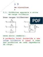 Potência em circuitos trifásicos - Cálculo de potências ativa e reativa em carga equilibrada