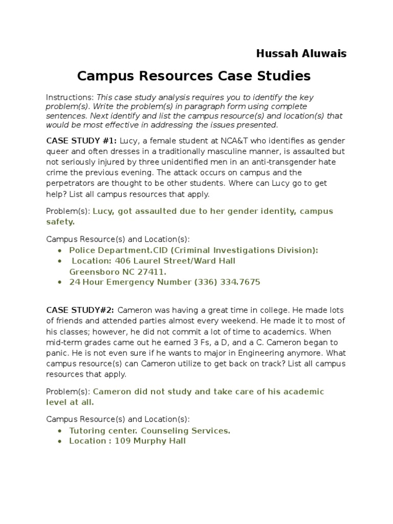 Campus Resource Case Studies Analysis | PDF | Crime & Violence | Crime ...