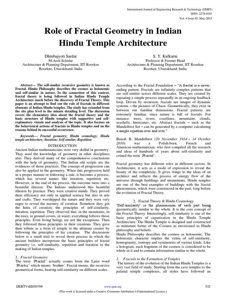 Fractal Geometry in Hindu Temples | PDF | Fractal | Geometry