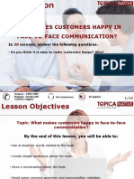 What Makes Customers Happy in Face-to-Face Communication